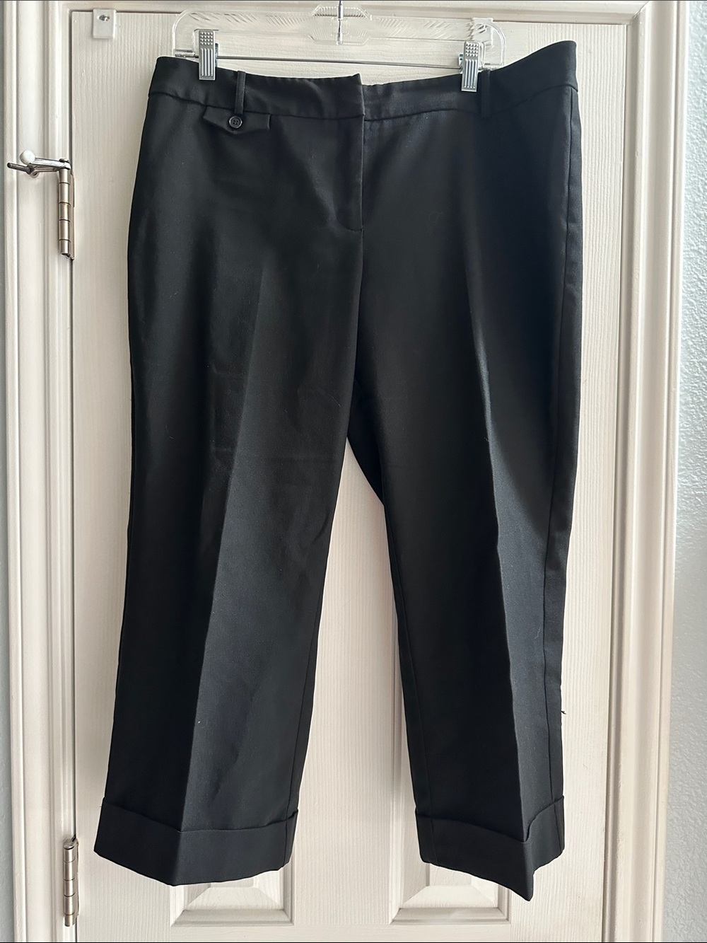 New York & Company Y2K 2000s Black Tailored Capris Women’s 14 Office Siren Chic